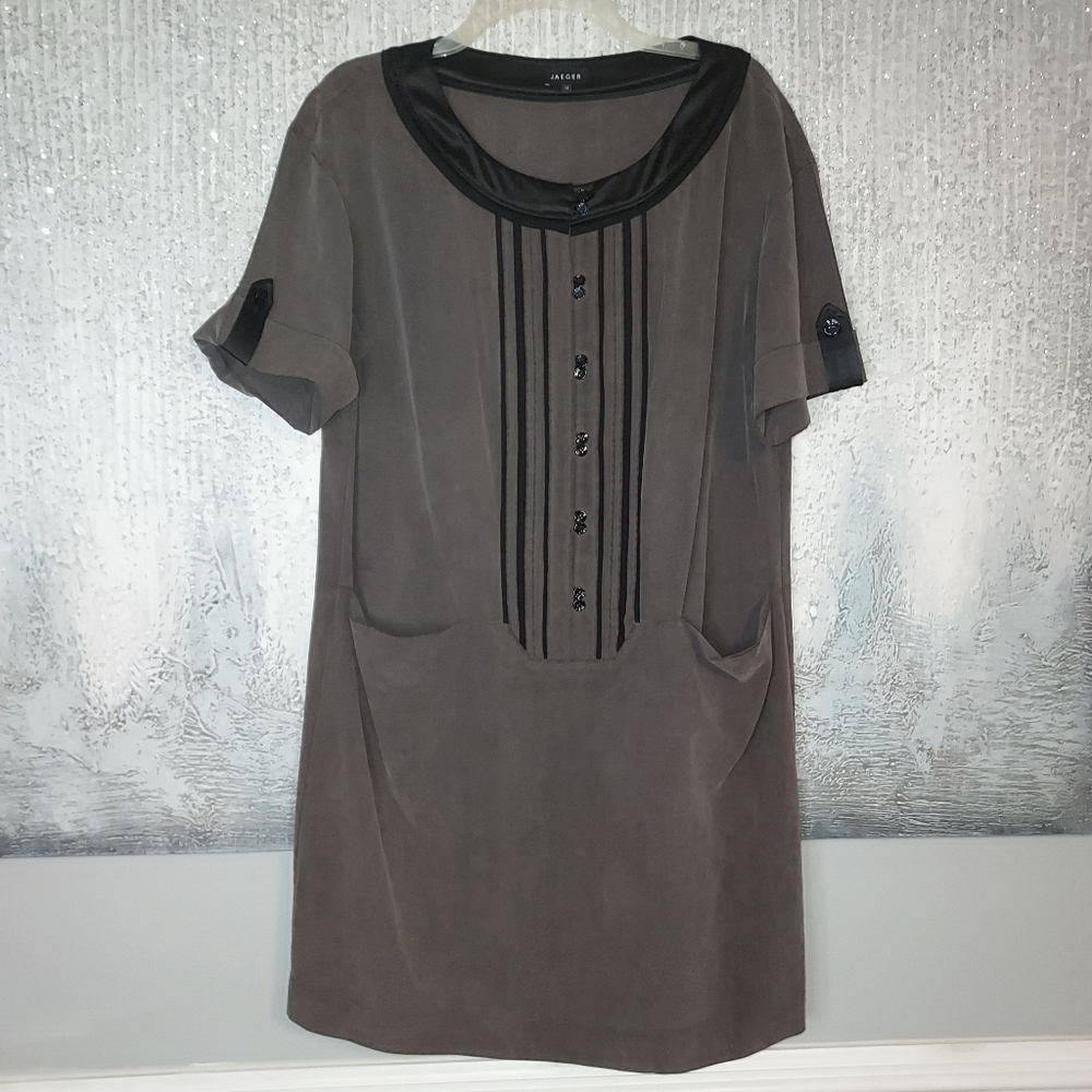Jaeger 100% SILK  Shift Dress Sz-14